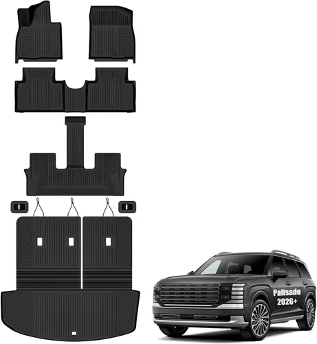 Vista 9 de Auxko Revestimiento de carga para todo tipo de clima, apto para Hyundai IONIQ 5 y 2025 IONIQ 5 N TPE 2022-2024, accesorios de alfombrilla de goma