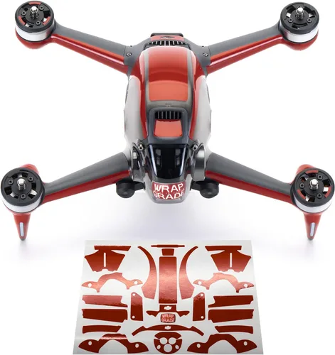 Vista 7 de WRAPGRADE Piel compatible con DJI FPV Color de acento (negro Bumpy CAMO)
