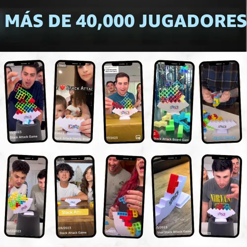 Vista 5 de Juego de torre de ataque apilable para niños y adultos, juego
