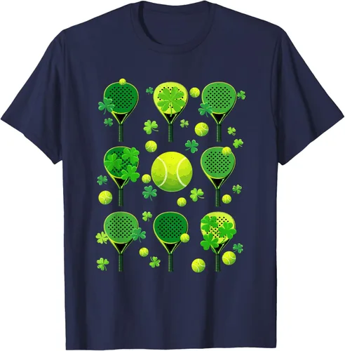 Vista 8 de St Patricks Day Padel Tennis Shamrock Paddle Irish Pride T-Shirt