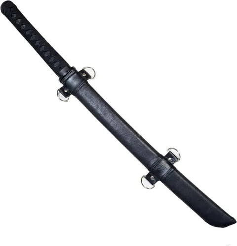 Vista 6 de NLX Espada Samurai Wakizashi de espiga completa de 30.5 pulgadas con acero de resorte de 2.559 in con vaina envuelta en piel sintética