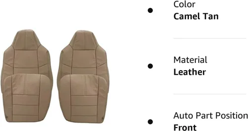 Vista 3 de 2008 2009 2010 Ford F250 F350 F450 Lariat Crew Cab Funda de asiento de cuero de repuesto para el conductor y el pasajero, fundas de asiento de cuero