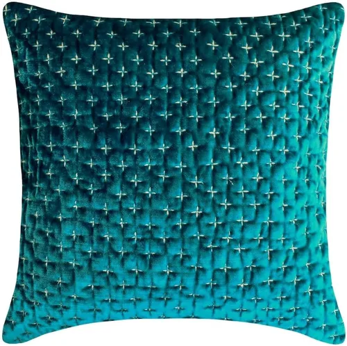 Vista 165 de The HomeCentric Funda de almohada con cremallera, funda de cojín azul de 12 x 12 pulgadas, funda de cojín de algodón bordado para sofá, diseño