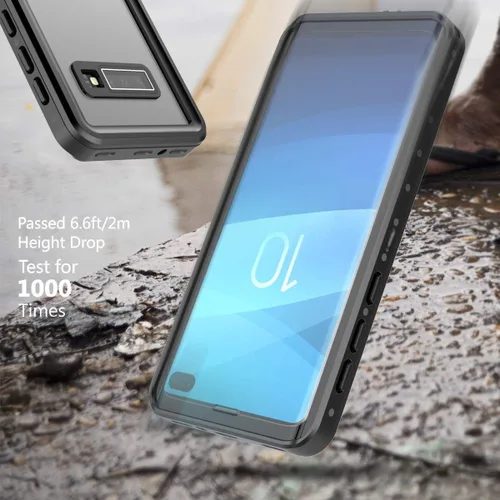 Vista 6 de Goodaa Funda impermeable para Samsung Galaxy S10 Plus, protector de pantalla integrado, certificado IP68, protección subacuática, a prueba
