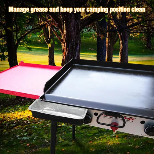 Vista 7 de BBQ-PLUS Recogedor de grasa para parrillas de chef de campamento con 20 revestimientos desechables para tazas de grasa, tazas de grasa/papel