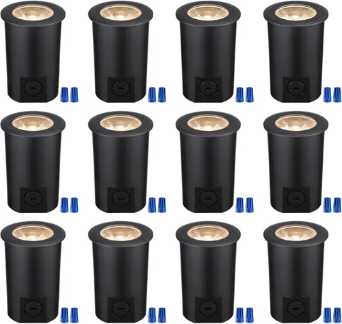 Vista 12 de LEONLITE Luces LED de pozo de 3W 5CCT para paisaje, 12-24V AC/DC de bajo voltaje, CRI90 IP67 luces de pozo enterrado al aire libre, carcasa de Negro