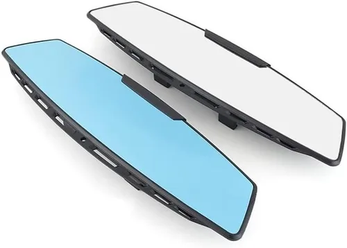 Vista 4 de Espejo retrovisor de 12 pulgadas azul con sector, antirreflejos, para interior de automóvil, universal, con clip, gran angular, HD, convexo