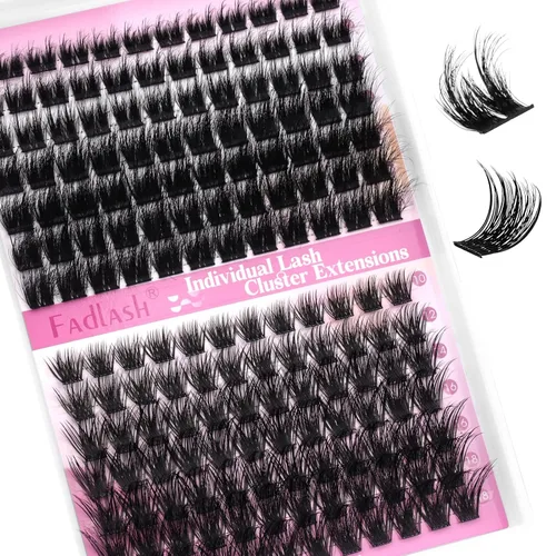 Vista 64 de Extensiones de pestañas individuales de 120 unidades, racimos de pestañas con rizado D, bandeja de longitud mixta, extensiones de pestañas