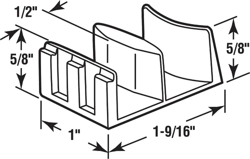 Vista 2 de Prime-Line M 6058 - Conjunto de guía inferior para puerta de ducha, plástico transparente, paquete de 2