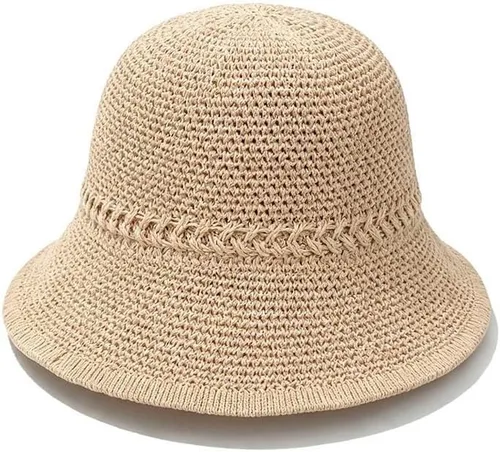 Vista 5 de Women's Fisherman Hat Wide Brim Breathable Sun Protection Beige