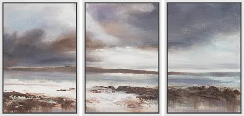 Vista 126 de wall26 Lienzo enmarcado para pared, juego de arte de acuarela pastel, paisaje rural, ilustraciones con formas abstractas, arte moderno, decorativo