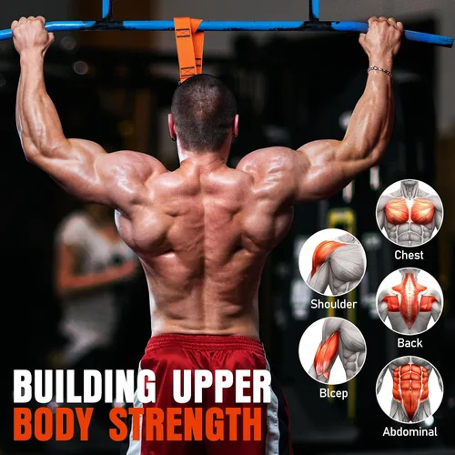 Vista 5 de Pull Up Assistance Bands, 300lbs Heavy Duty Resistance Bands for Pull Ups with Adjustable Height, Fabric Feet Rest & Knee Support, Strength Training