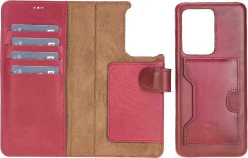 Vista 203 de Venito Florence - Funda de piel compatible con Samsung Galaxy S9, extra segura con bloqueo RFID, cartera desmontable para teléfono (gris decolorado)