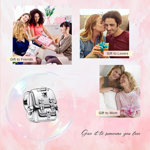 Vista 97 de Amufer S925 Charms for Women, compatible with Pandora Bracelets and Necklaces, Jewelry Gift