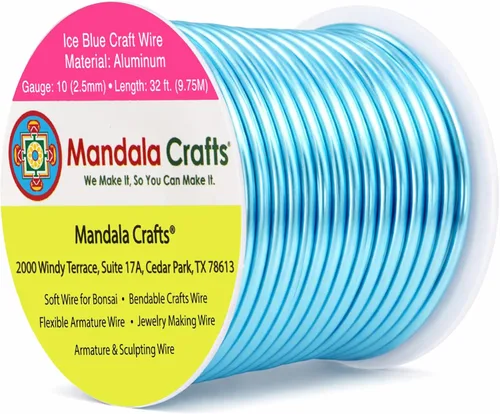 Vista 127 de Mandala Crafts - Alambre de aluminio anodizado de calibre 22 para hacer joyas - 137.2 m de alambre flexible surtido y coloreado - Doble para bonsái