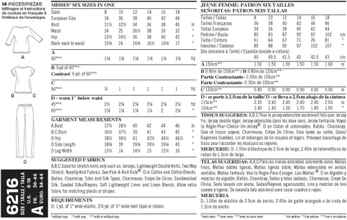 Vista 2 de Simplicity New Look Easy Pattern 6216 Misses Knit Tops y pantalones Tallas 8-10-12-14-16-18