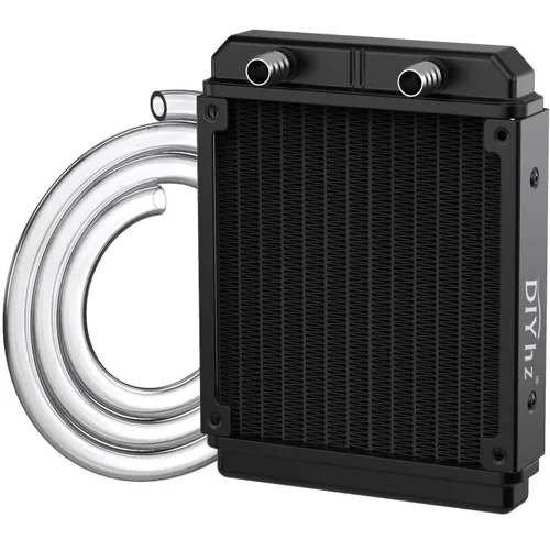 Vista 18 de Radiador de Refrigeración por Agua para Computadora, Intercambiador de Calor de Aluminio de 8 Tubos, Radiador de Refrigeración Líquida con Rosca