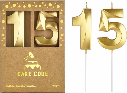 Vista 33 de Velas de cumpleaños de oro con diamantes de 2.76 pulgadas, velas de números dorados, velas de números de pastel, celebración de fiesta