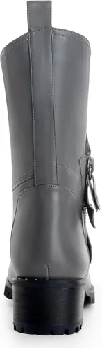 Vista 5 de Botas de tobillo para mujer, a media pantorrilla, tacón bajo, botines para mujer, botas con hebilla y correa con cremallera, moda 'Juanita