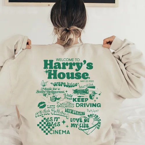Vista 4 de BluePrints Sudadera Harry Tracklist - Suéter de 2 caras inspirado en Harry para fanáticos, Estilo 1