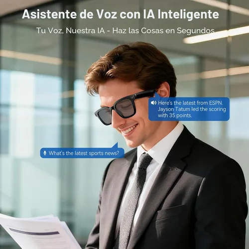 Vista 4 de Gafas inteligentes con cámara, gafas de grabación de video 1080P