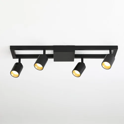 Vista 14 de Shura - Lámpara de techo LED redonda integrada de 3 luces negras con cabezales giratorios, luz de techo ajustable de montaje empotrado, 3000 K, 1365