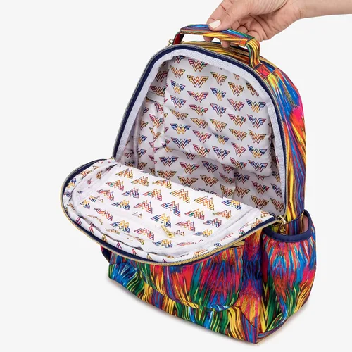 Vista 4 de JuJuBe Mochila con bolsillos para botellas de agua compacta y ligera para niños o adultos Wonder Woman 1984
