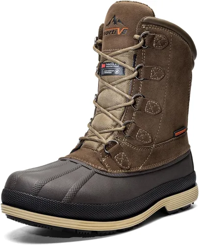 Vista 11 de NORTIV 8 Botas de nieve impermeables y aisladas para hombre para trabajo en invierno Negro