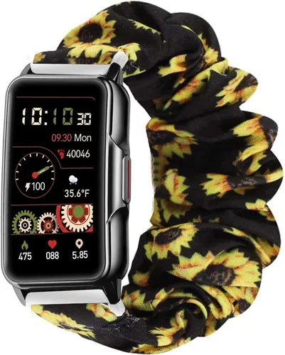 Vista 3 de Lamshaw Compatible con correas de reloj inteligente Mindrose, banda elástica de tela elástica para reloj para mujer, lindas correas de repuesto