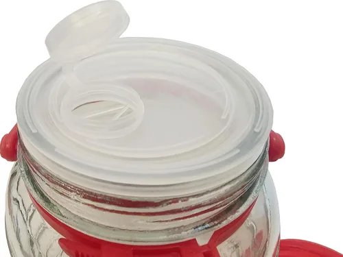 Vista 5 de C&H Solutions 2 tarros de vidrio de 5 litros (aproximadamente 1.32 galones) con tapa de boca ancha, tapas de plástico para verter boquillas