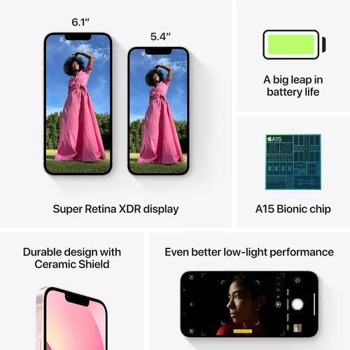 Vista 5 de Apple iPhone 13 Mini (512 GB, rosa) [bloqueado] + suscripción a empresa de telefonía