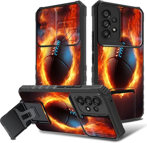 Vista 12 de Funda para Samsung Galaxy A53 5G con funda para cámara y soporte de soporte, resistente, a prueba de golpes, TPU funda protectora para Samsung Flor