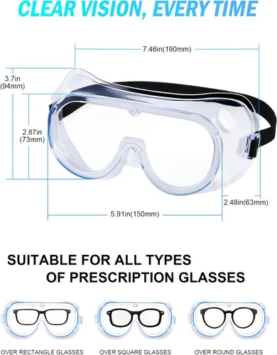 Vista 3 de 1 paquete de gafas de seguridad antivaho, gafas de seguridad protectoras, protección para los ojos