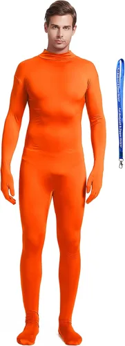 Vista 9 de Overol completo Full Bodysuit con ayudante de cremallera, unisex, para adultos, sin capucha, de Spandex elástico, traje Zentai de cuerpo entero Negro