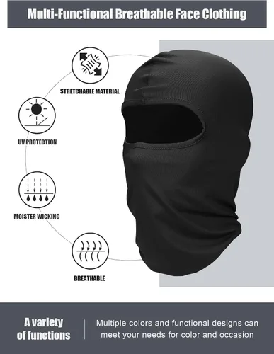 Vista 2 de SATINIOR 9 piezas de máscara de esquí para hombre, cubierta completa de la cara, protección solar UV, pasamontañas refrescante, polaina, bufanda