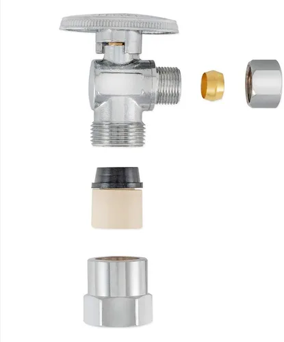 Vista 7 de Eastman 1/2 pulgada CPVC x 3/8 pulgadas OD compresión cuarto ángulo de giro válvula de parada, accesorios de fontanería de latón, cromo, 10729LF