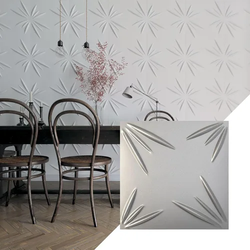 Vista 23 de Ekena Millwork WP20X20INWH 19 5/8 pulgadas de ancho x 19 5/8 pulgadas de alto Inula EnduraWall Decorativo 3D Panel de Pared Cubre 2.67 pies cuadrados