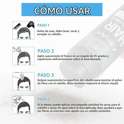Vista 7 de Fibras de construcción del cabello para adelgazar el cabello con boquilla aplicadora en aerosol, naturales e indetectables, cabello más grueso al