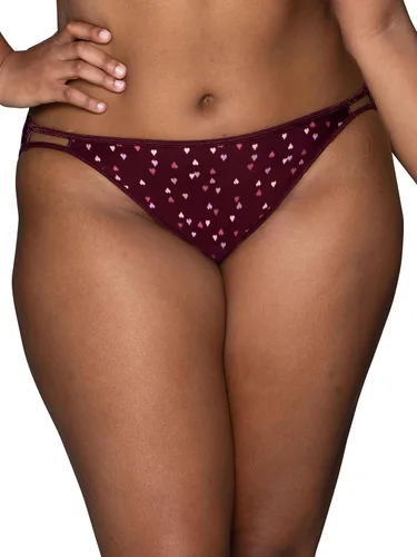 Vista 107 de Vanity Fair Bragas de bikini con tira para mujer, Illumination, con elástico sedoso y ribete de satén Paquete de 3 Negro (Midnight Black)