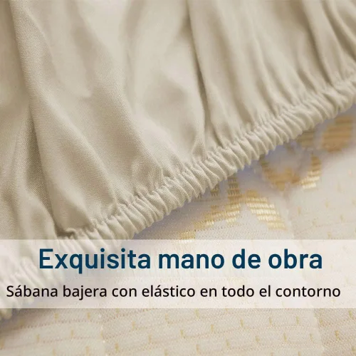 Vista 7 de SONORO KATE Bed Sheet Set Super Soft Microfiber Sheets,4PC,Queen Size Beige