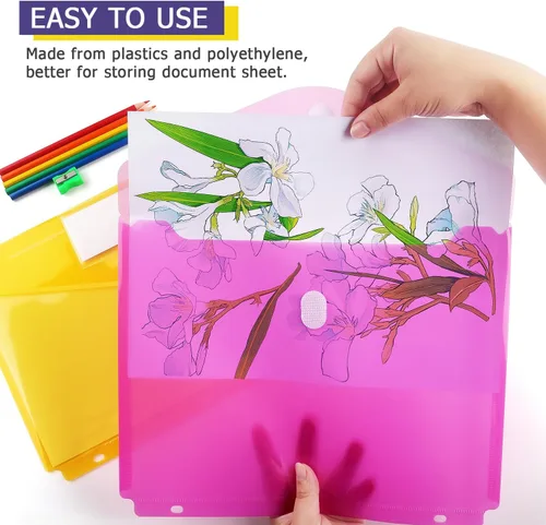 Vista 5 de Tamaki Paquete de 6 bolsillos para carpeta, carpetas de plástico con etiqueta, organizador para carpeta, separadores para carpeta con bolsillos