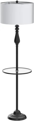Vista 4 de JONATHAN Y JYL3057A - Lámpara de pie de mesa de bronce aceitado de 60 pulgadas y bandeja de vidrio, lámpara de pie tradicional con pantalla