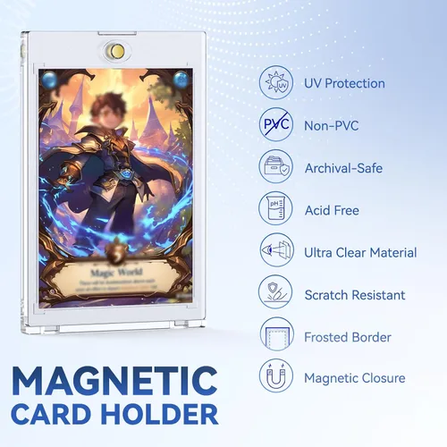 Vista 7 de Zeerun Paquete de 50 tarjeteros magnéticos, tarjetas comerciales TCG