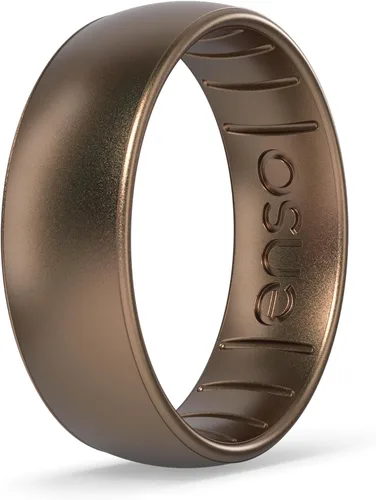 Vista 21 de Enso Rings - Anillo de silicona Classic Elements Fabricado en los Estados Unidos Cómodo, transpirable y seguro Perla Negra - Infundido