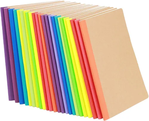 Vista 9 de Paquete de 12 cuadernos rayados con diario a granel, planificador de escritura con papel grueso, 60 páginas, 30 hojas, 21 x 13 cm para suministros