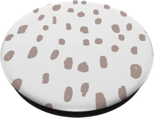 Vista 2 de PopSockets estéticos intercambiables con patrón dálmata, color blanco, color tostado, mínimo, neutro, PopSockets