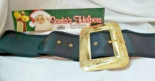 Vista 2 de Cinturón de Papá Noel para adultos con hebilla fundida XL, Negro