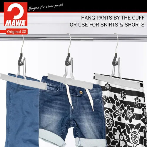 Vista 2 de Mawa Percha europea de acero antideslizante, ahorra espacio con gancho giratorio, sostiene pantalones, faldas y pantalones cortos, estilo M/26