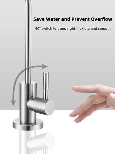 Vista 3 de Grifo de agua potable,Grifo de filtro de agua sin plomo,Grifos de ósmosis inversa fáciles de instalar para fregadero de barra de cocina, acero
