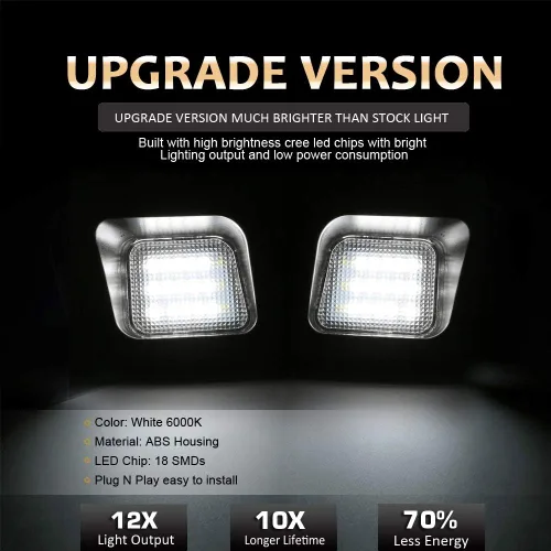Vista 2 de D-Lumina Conjunto de luces LED para matrícula, lente transparente compatible con Dodge Ram 1500 2500 3500 2003-2018, luz de etiqueta de parachoques